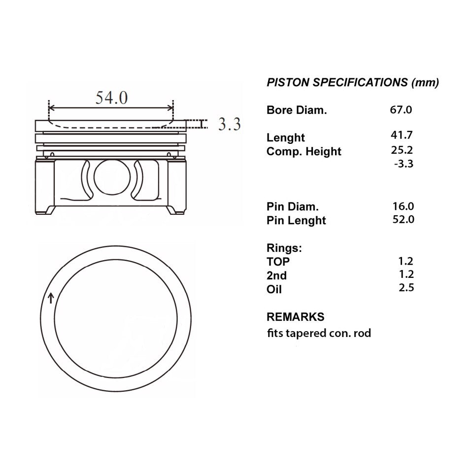 SERIE PISTONI MOTORE COMPLETI 050