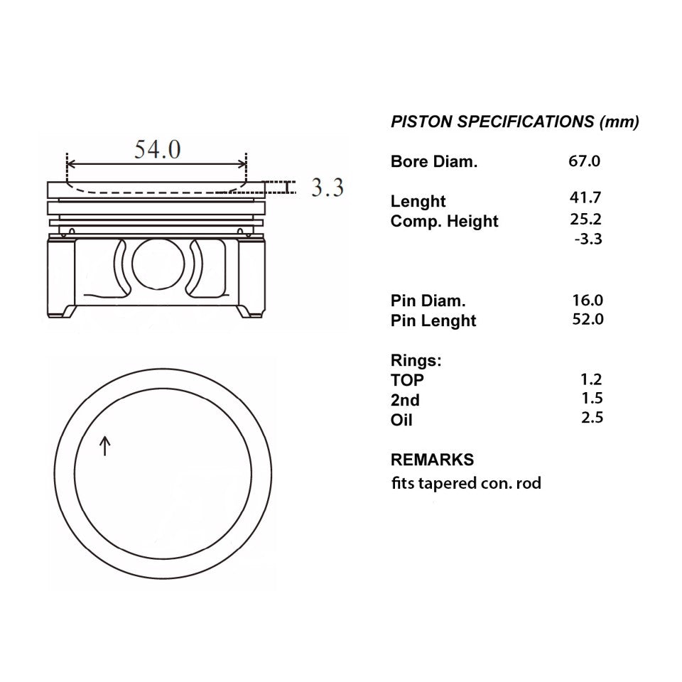 SERIE PISTONI MOTORE COMPLETI 050