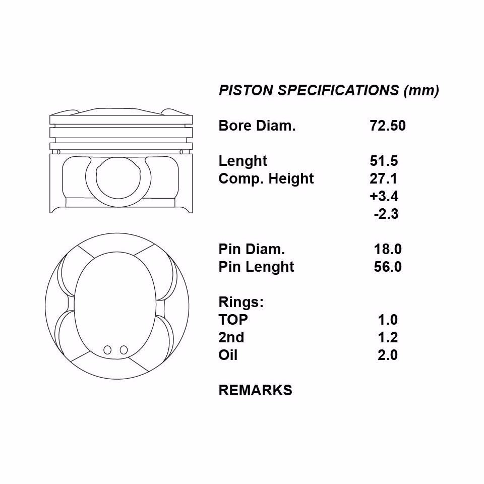 SERIE PISTONI MOTORE COMPLETI 050