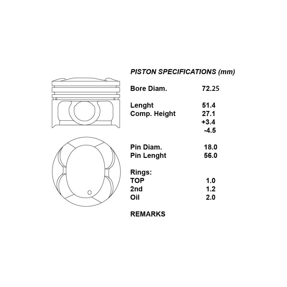 SERIE PISTONI MOTORE COMPLETI 025
