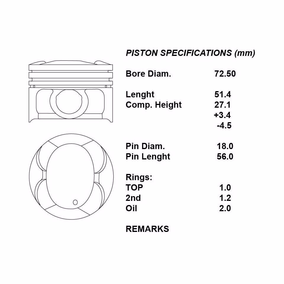 SERIE PISTONI MOTORE COMPLETI 050