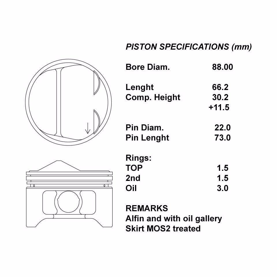 SERIE PISTONI MOTORE COMPLETI 050