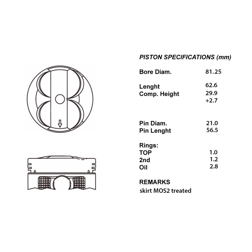 SERIE PISTONI MOTORE COMPLETI 025