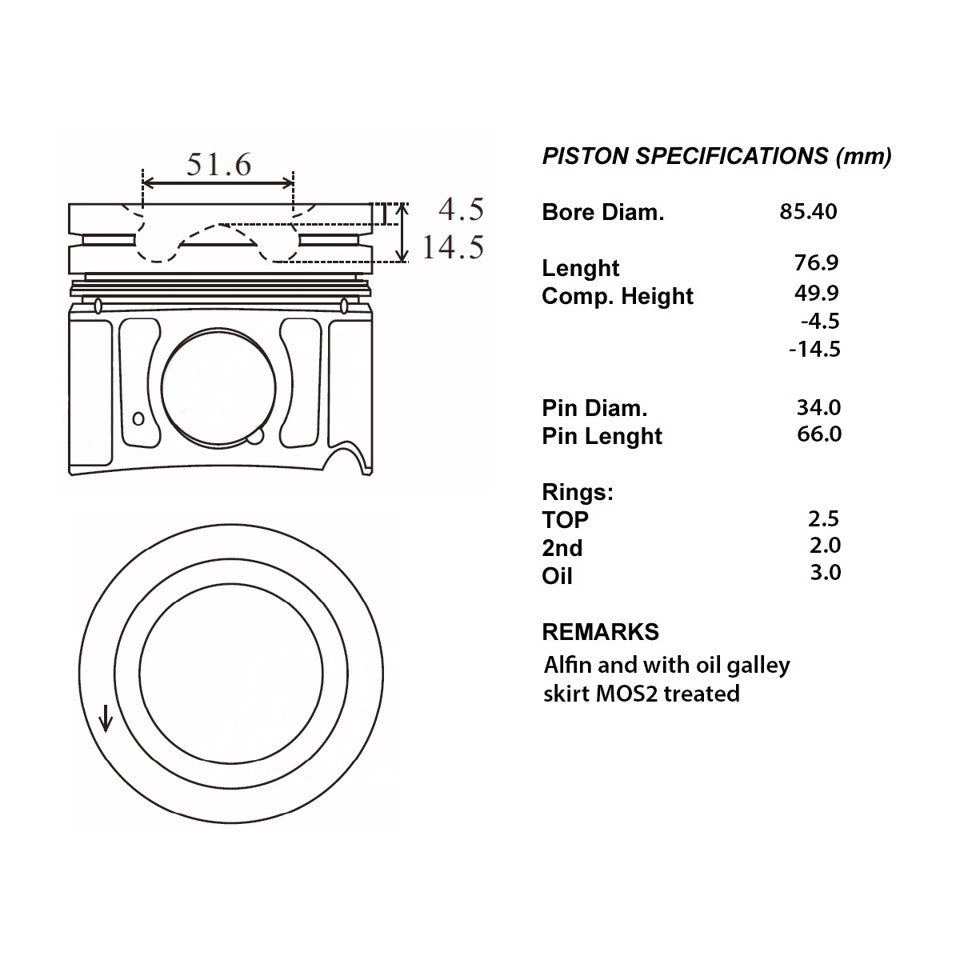 SERIE PISTONI MOTORE COMPLETI STD