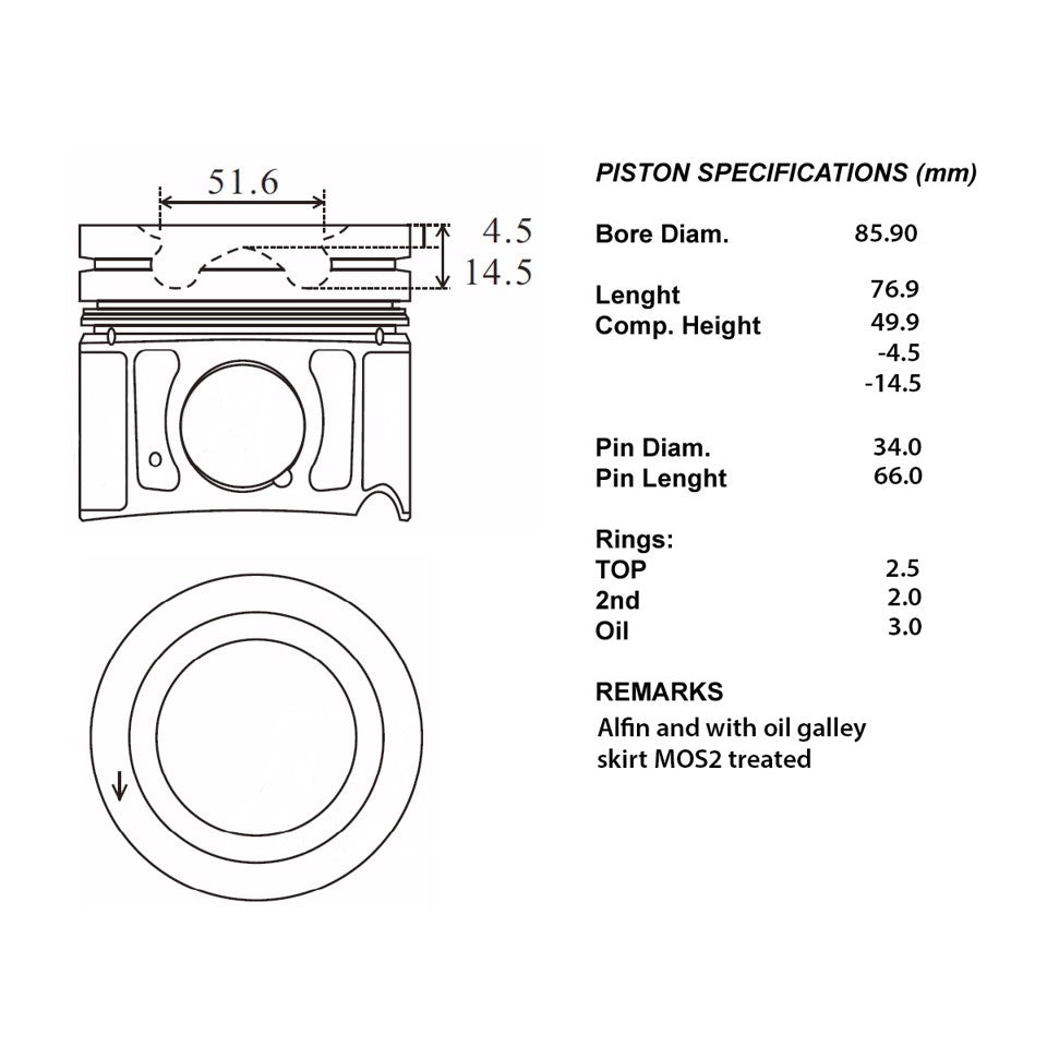 SERIE PISTONI MOTORE COMPLETI 050