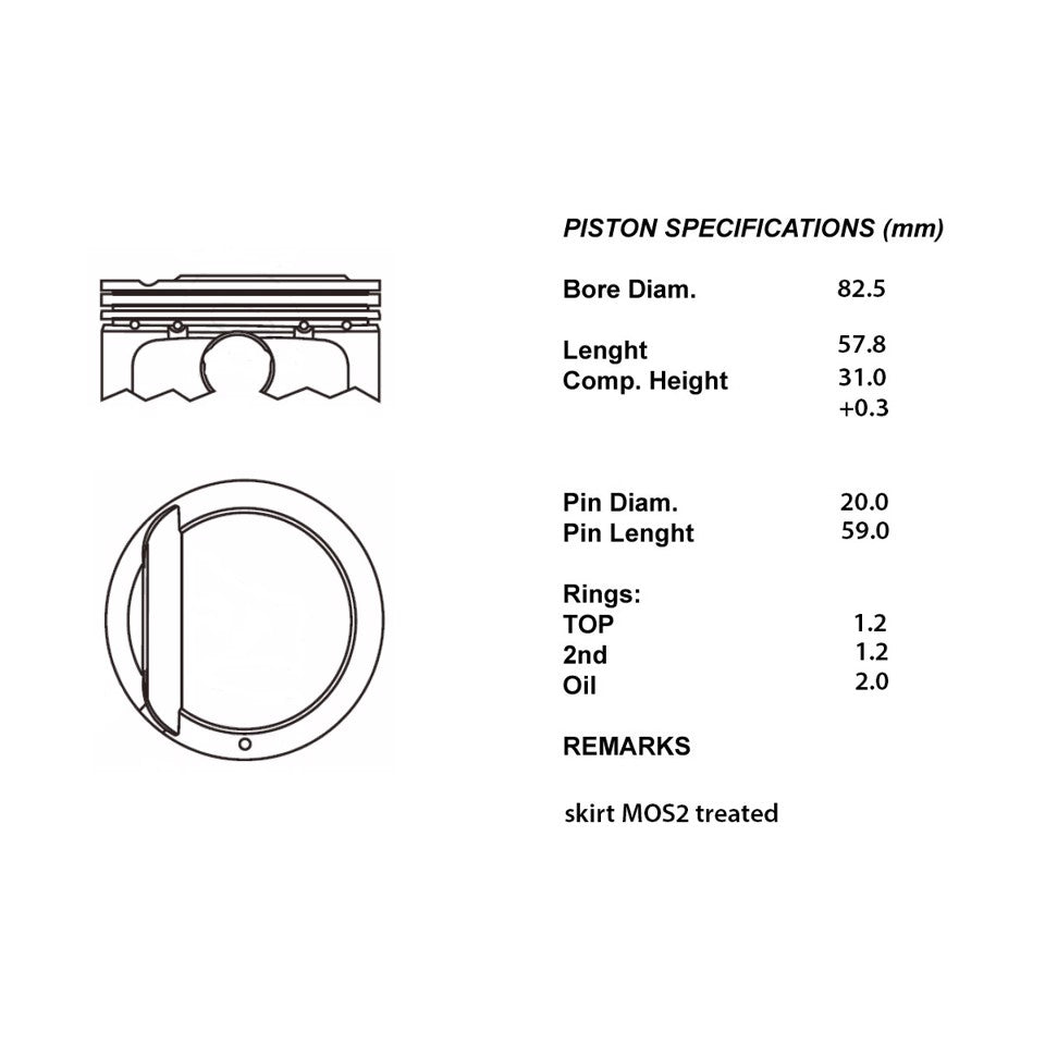 SERIE PISTONI MOTORE COMPLETI 050