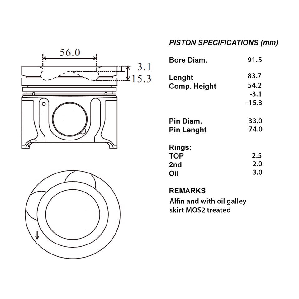 SERIE PISTONI MOTORE COMPLETI 050