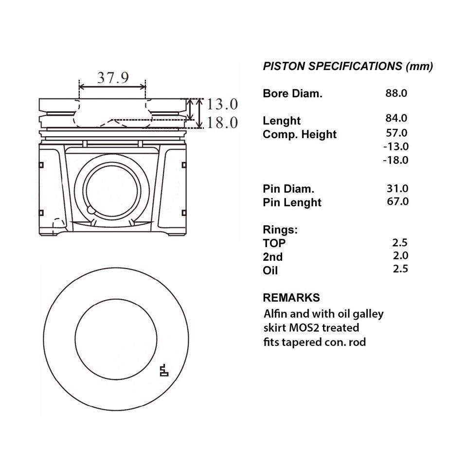 SERIE PISTONI MOTORE COMPLETI STD