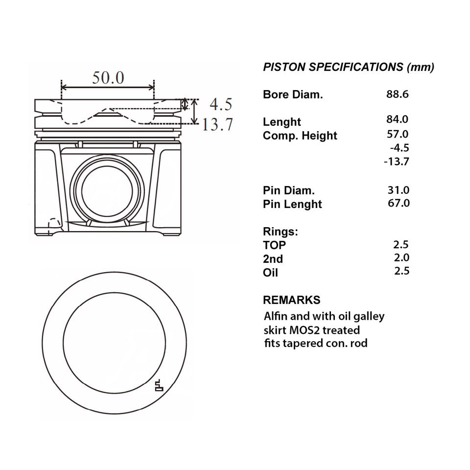 SERIE PISTONI MOTORE COMPLETI 060