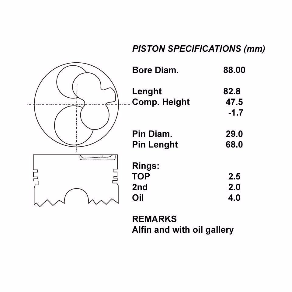 SERIE PISTONI MOTORE COMPLETI STD