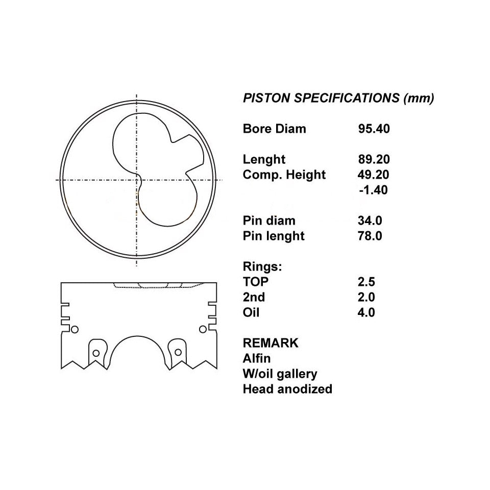 SERIE PISTONI MOTORE COMPLETI STD
