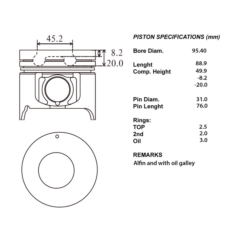 SERIE PISTONI MOTORE COMPLETI STD