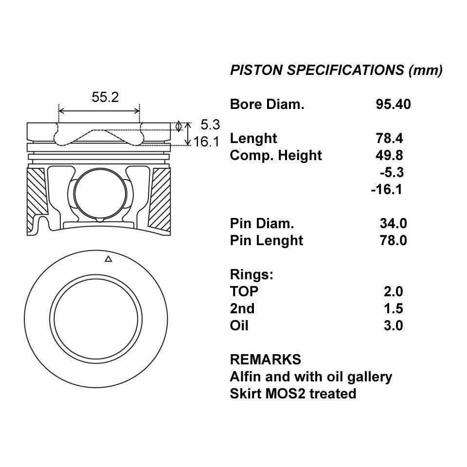 SERIE PISTONI MOTORE COMPLETI STD