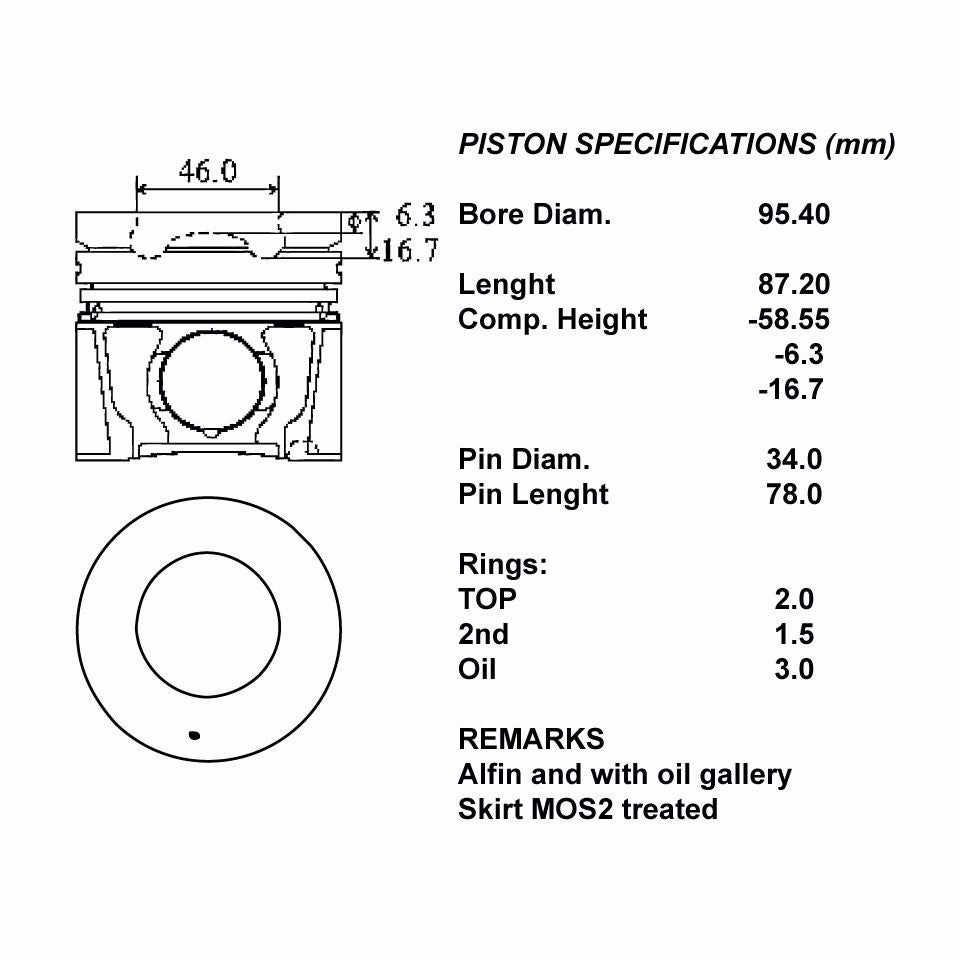 SERIE PISTONI MOTORE COMPLETI STD