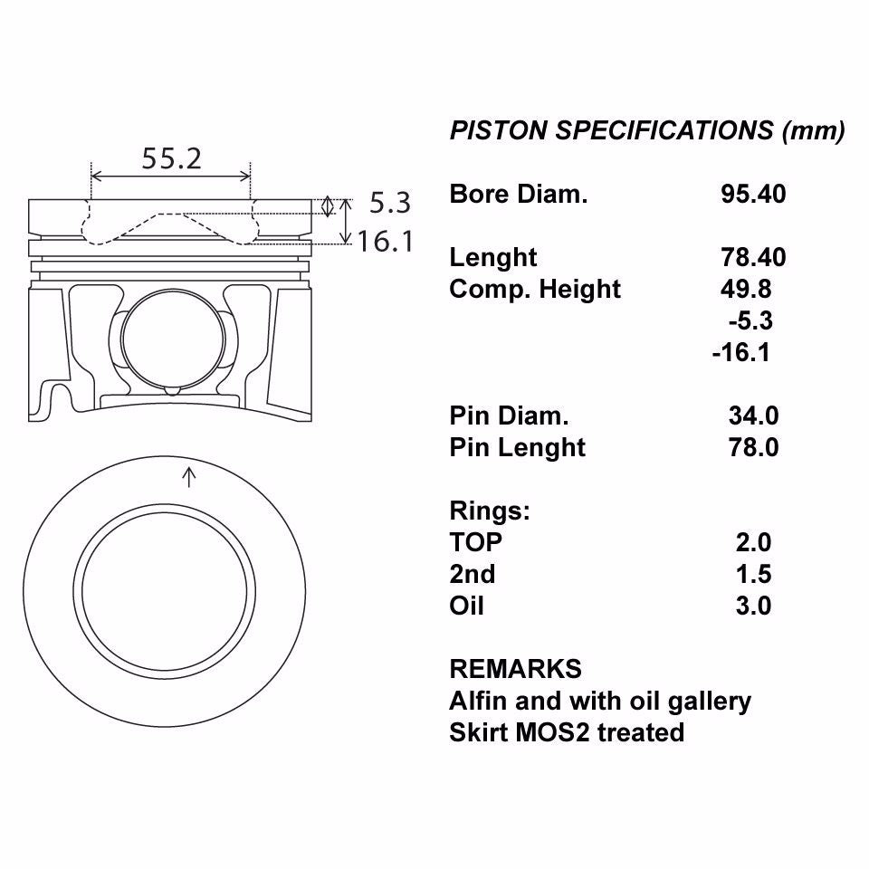 SERIE PISTONI MOTORE COMPLETI STD