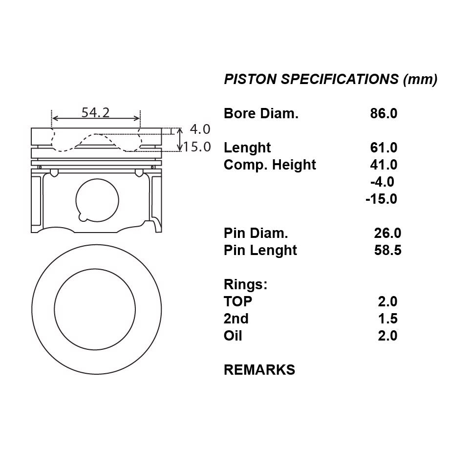 SERIE PISTONI MOTORE COMPLETI STD