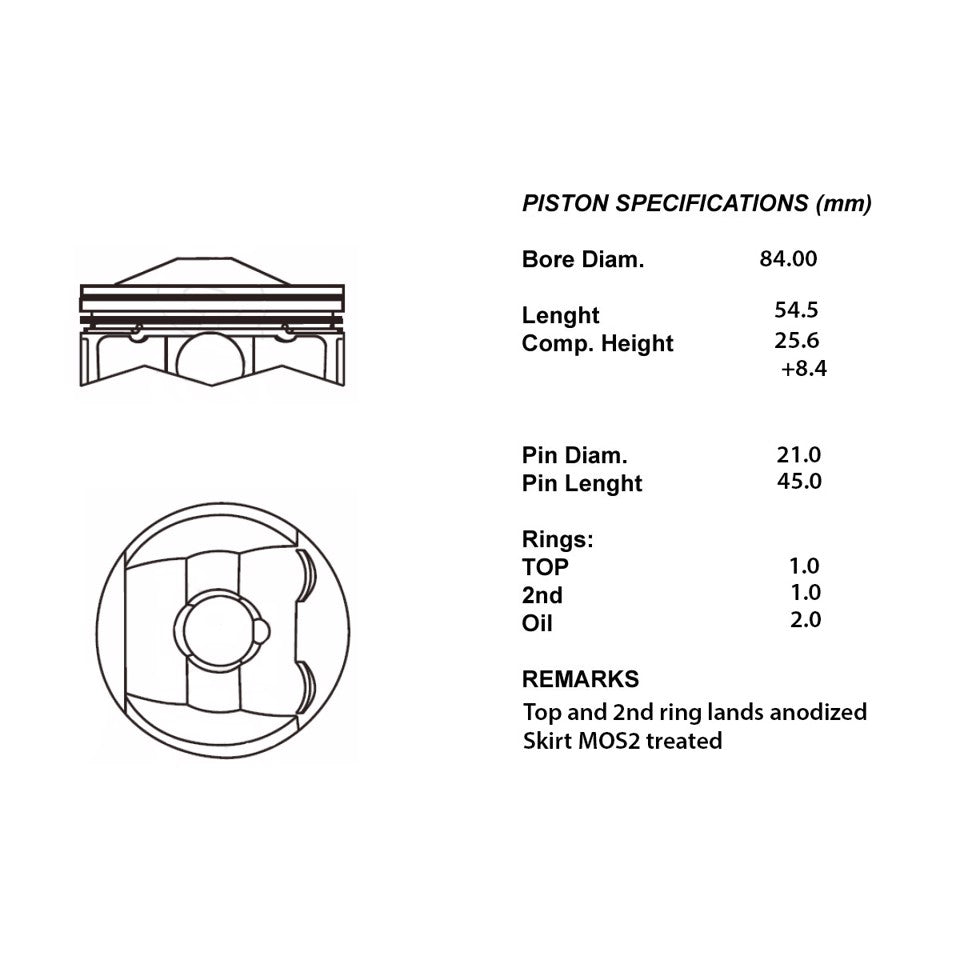 SERIE PISTONI MOTORE COMPLETI 050