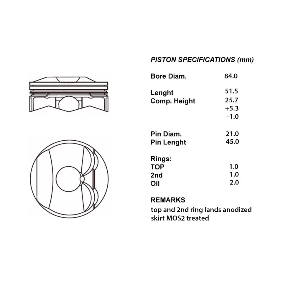 SERIE PISTONI MOTORE COMPLETI 050