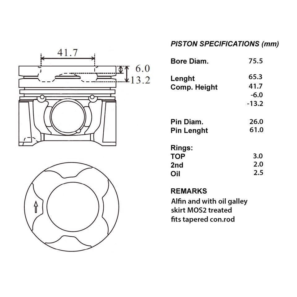 SERIE PISTONI MOTORE COMPLETI 050