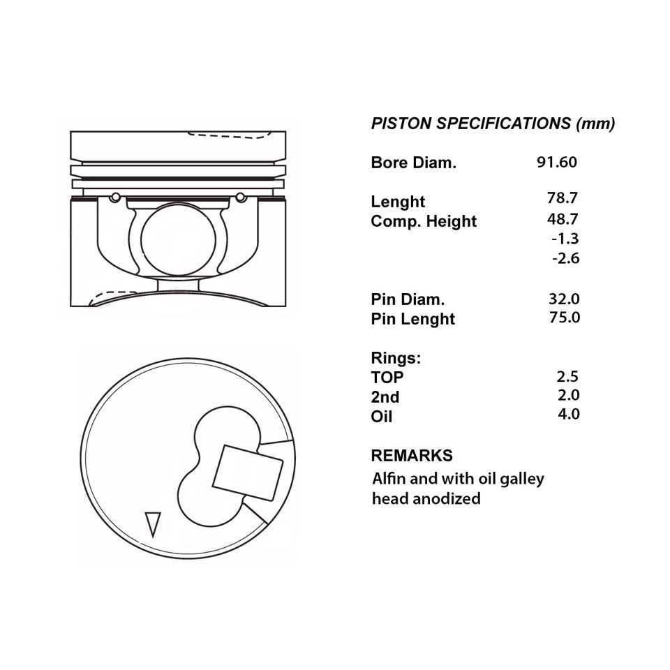 SERIE PISTONI MOTORE COMPLETI 050