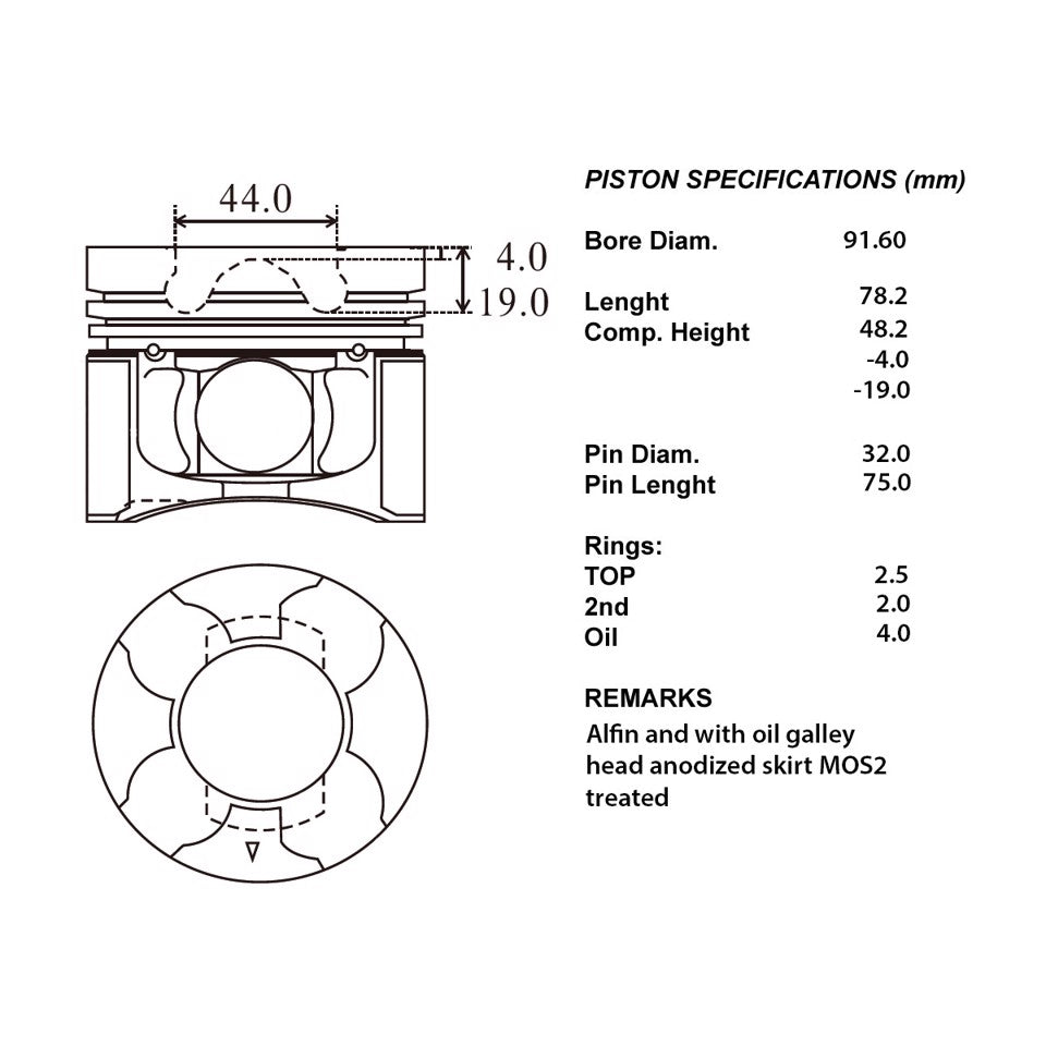 SERIE PISTONI MOTORE COMPLETI 050