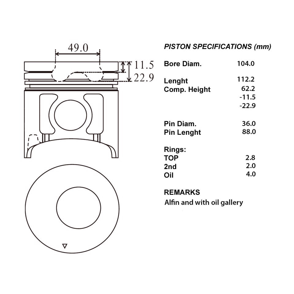 SERIE PISTONI MOTORE COMPLETI STD
