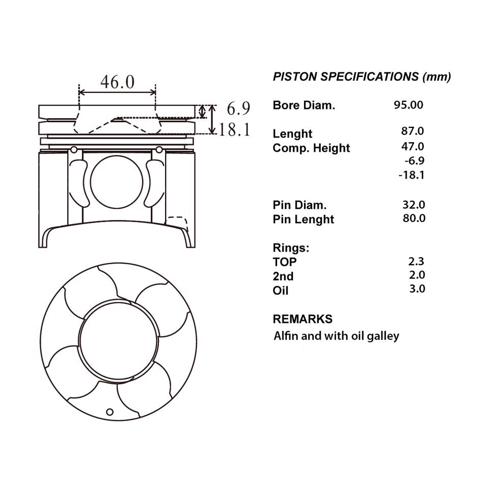 SERIE PISTONI MOTORE COMPLETI STD