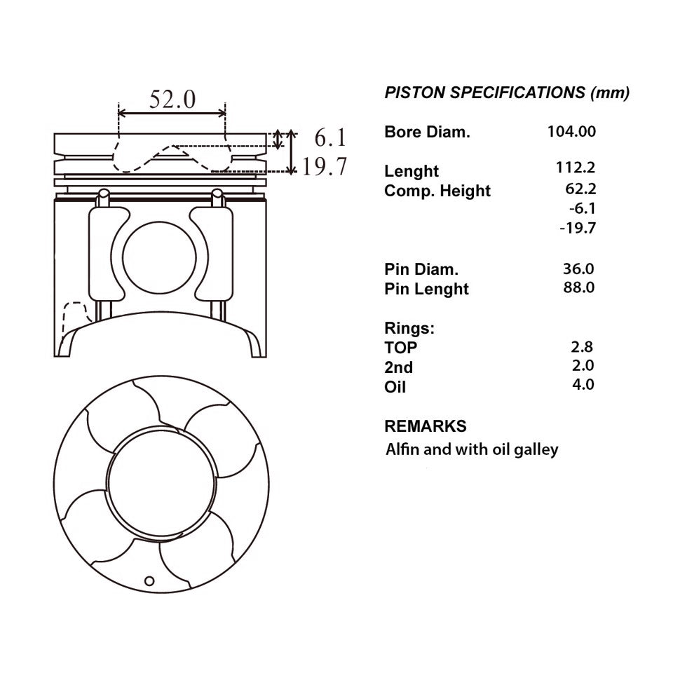 SERIE PISTONI MOTORE COMPLETI STD