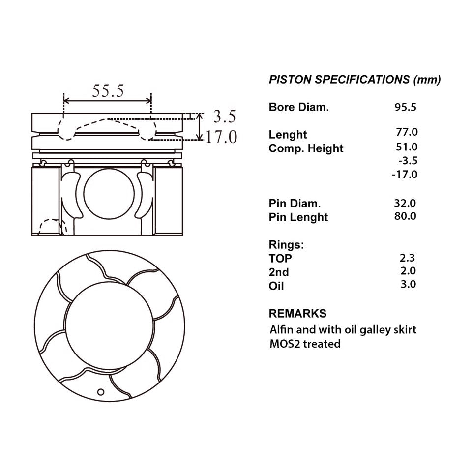 SERIE PISTONI MOTORE COMPLETI 050