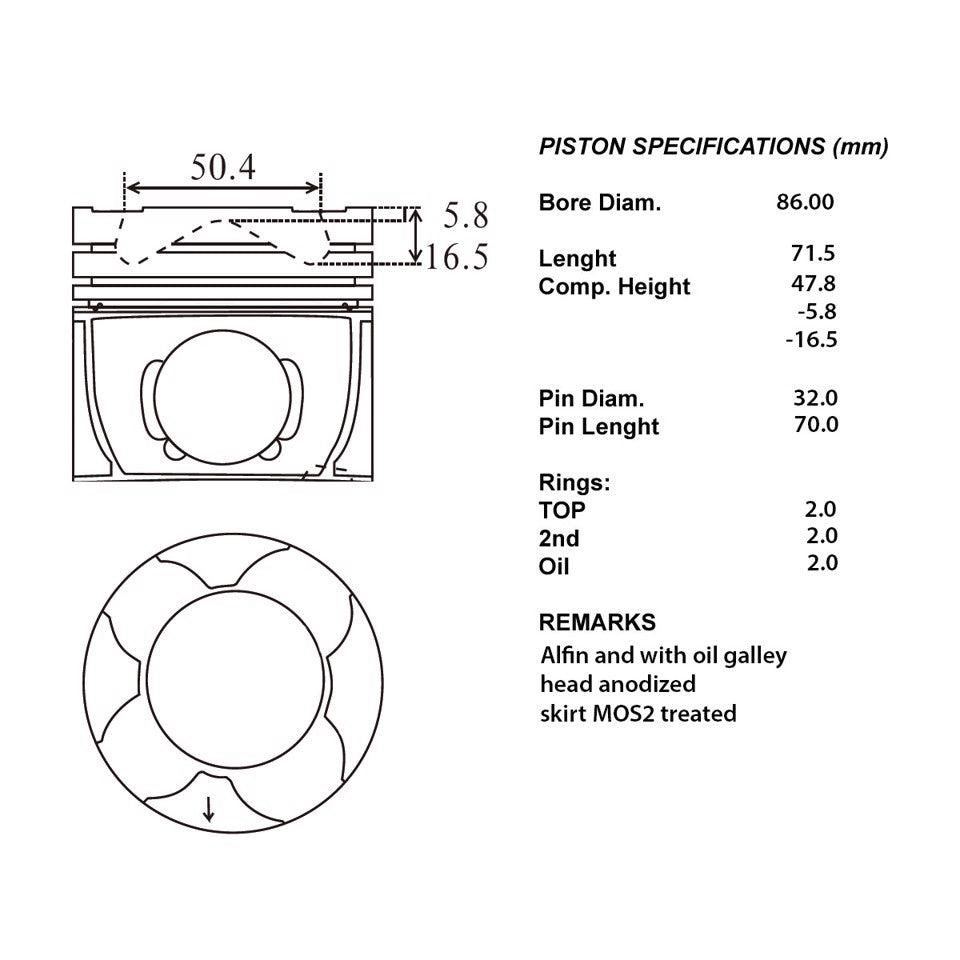 SERIE PISTONI MOTORE COMPLETI STD