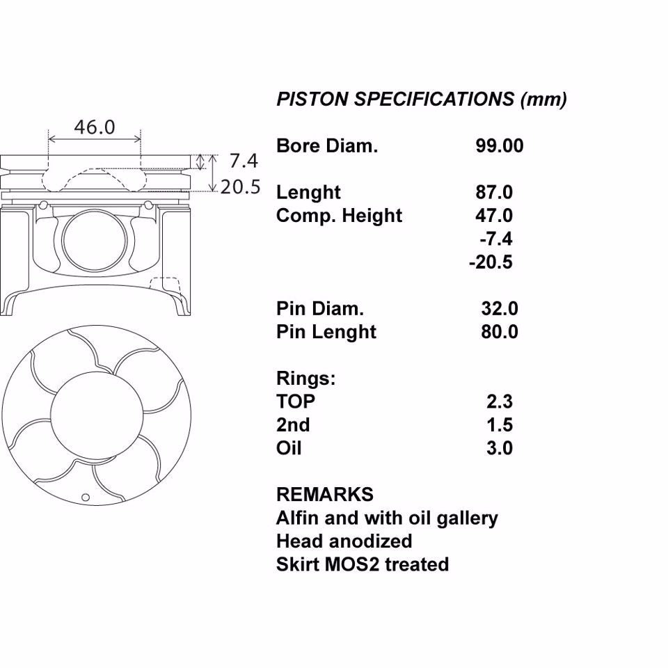 SERIE PISTONI MOTORE COMPLETI 050