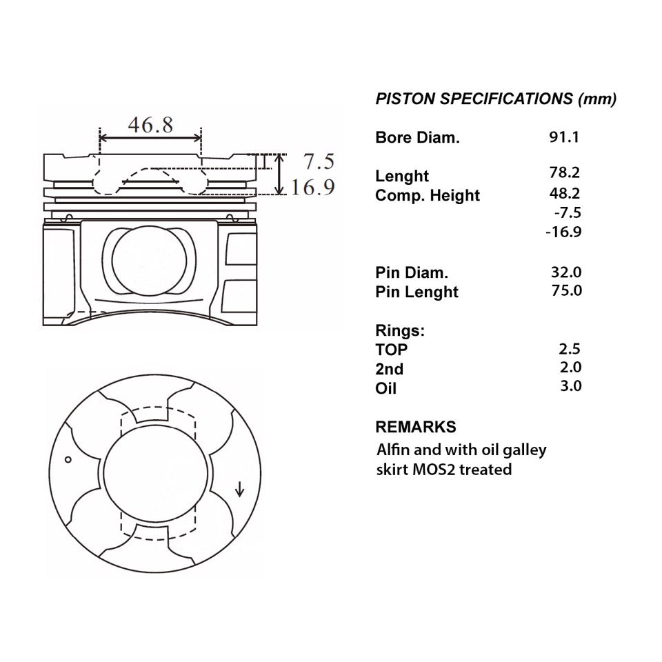 SERIE PISTONI MOTORE COMPLETI STD