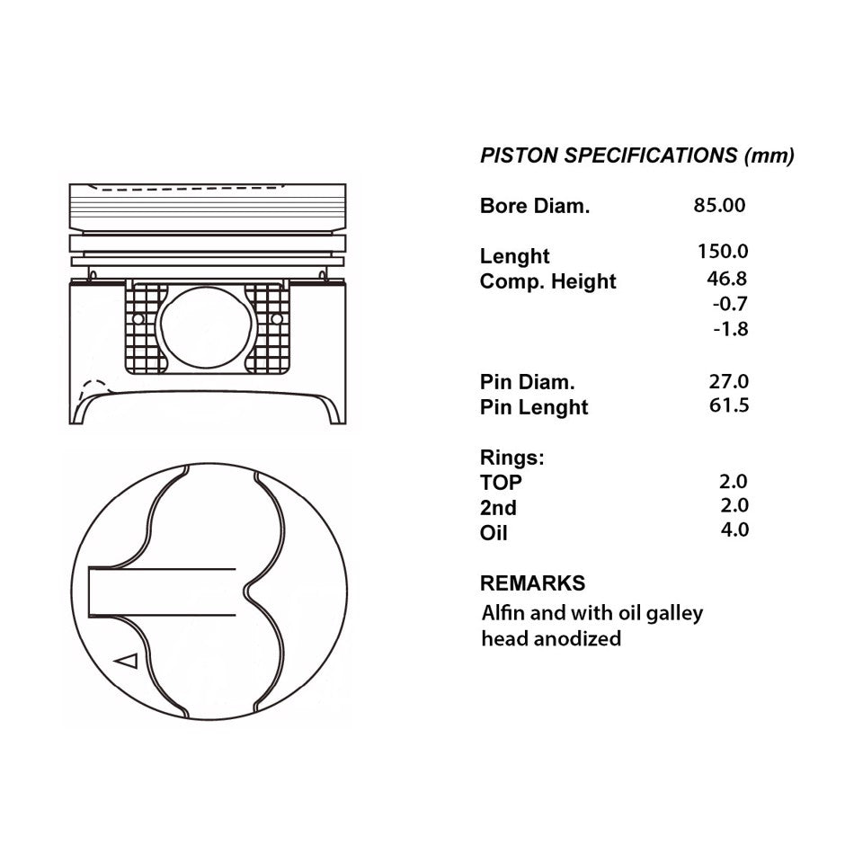 SERIE PISTONI MOTORE COMPLETI STD