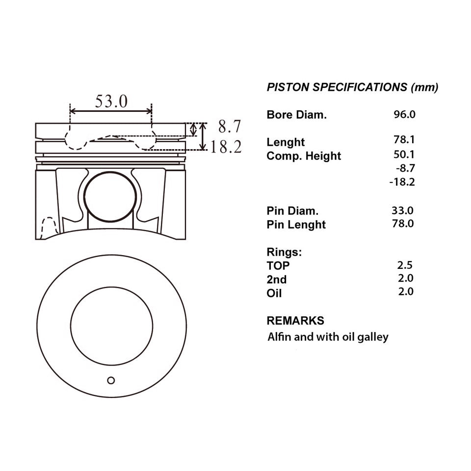 SERIE PISTONI MOTORE COMPLETI STD