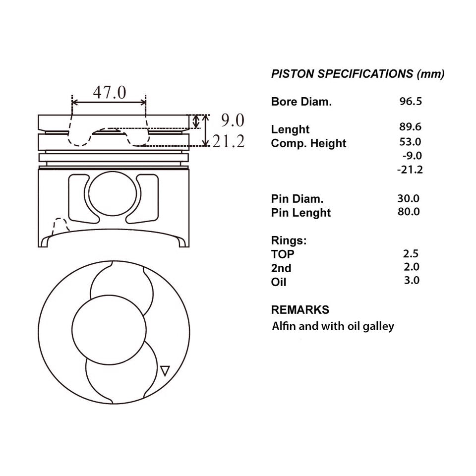 SERIE PISTONI MOTORE COMPLETI 050