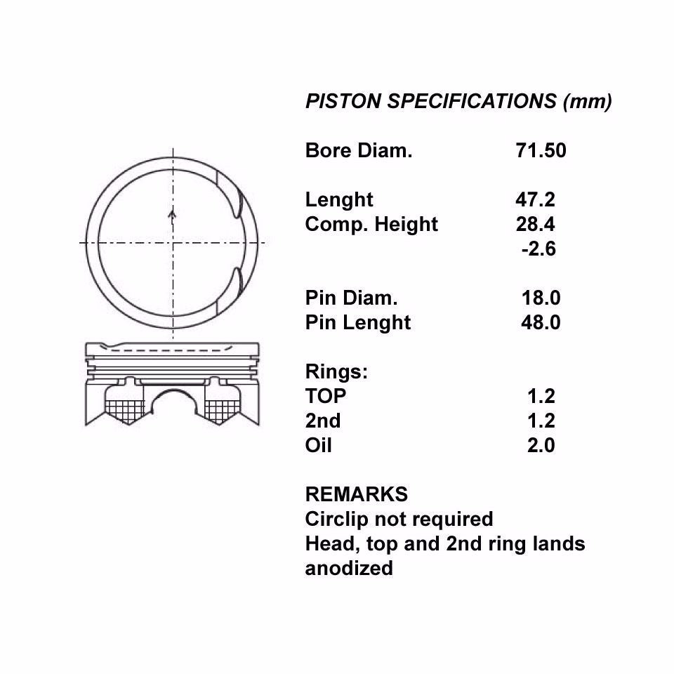SERIE PISTONI MOTORE COMPLETI 050