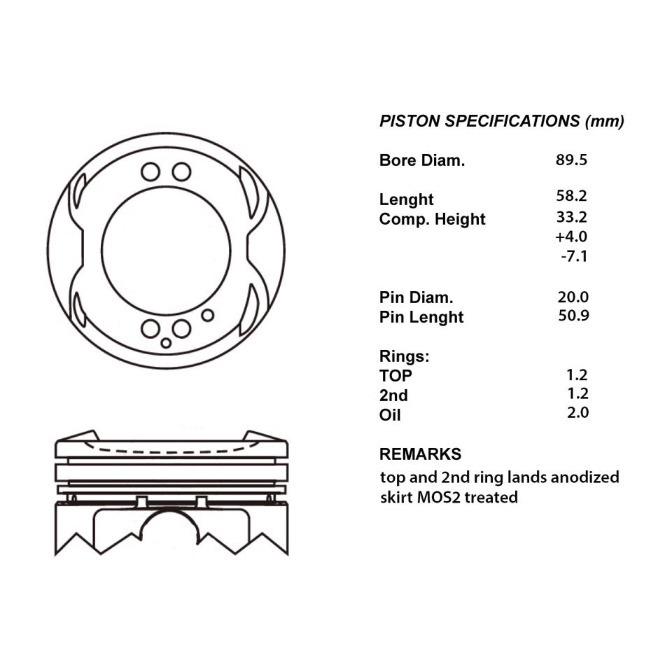 SERIE PISTONI MOTORE COMPLETI 050