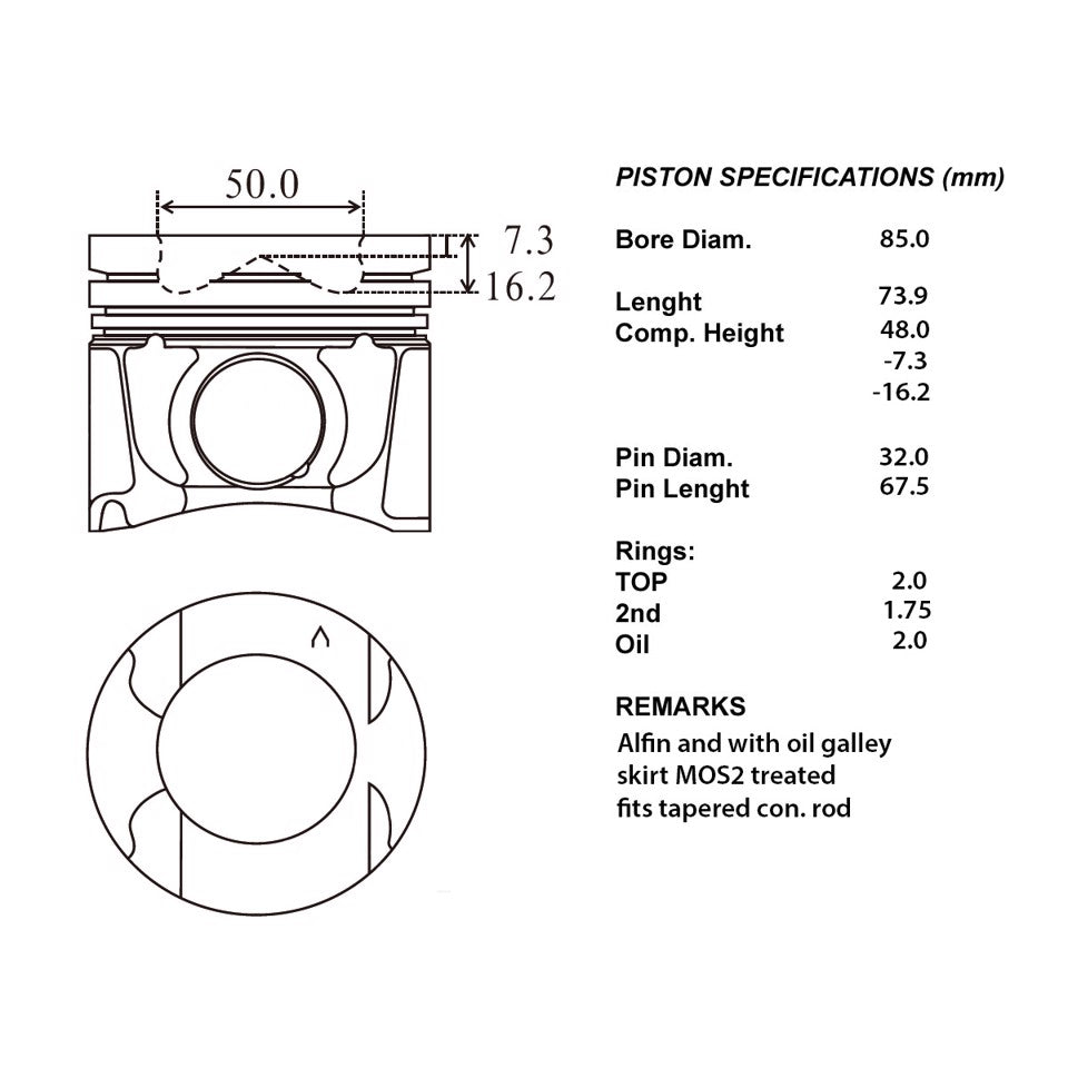 SERIE PISTONI MOTORE COMPLETI STD