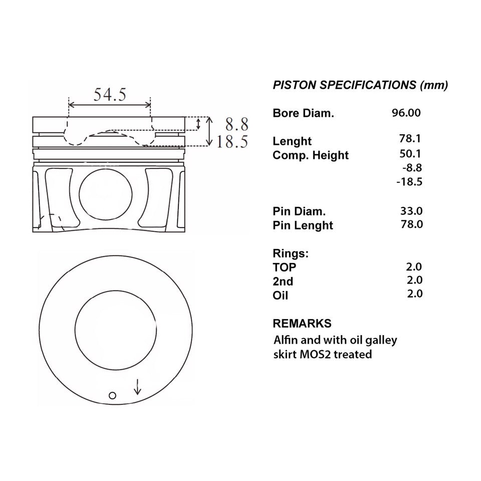 SERIE PISTONI MOTORE COMPLETI STD