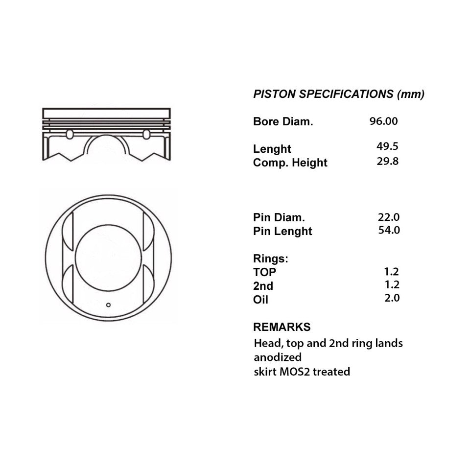 SERIE PISTONI MOTORE COMPLETI 050