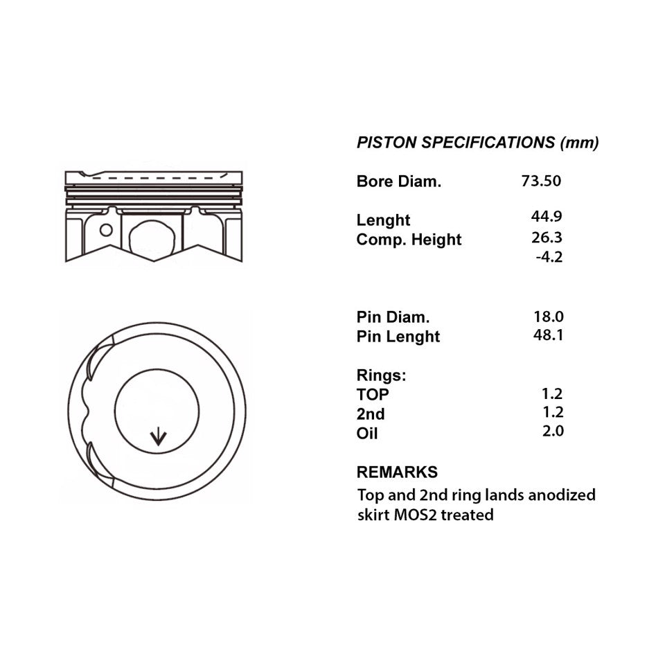 SERIE PISTONI MOTORE COMPLETI 050