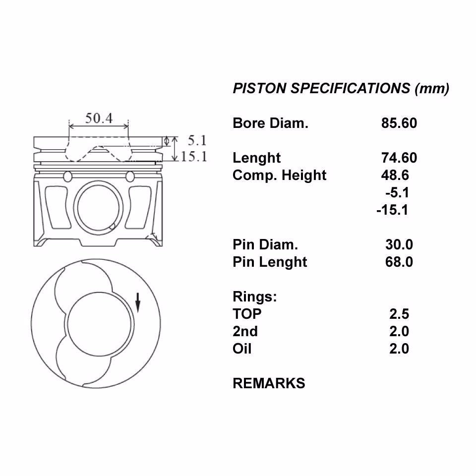 SERIE PISTONI MOTORE COMPLETI 060