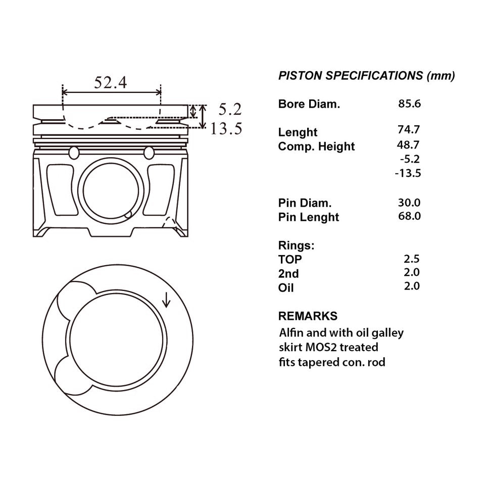 SERIE PISTONI MOTORE COMPLETI 060