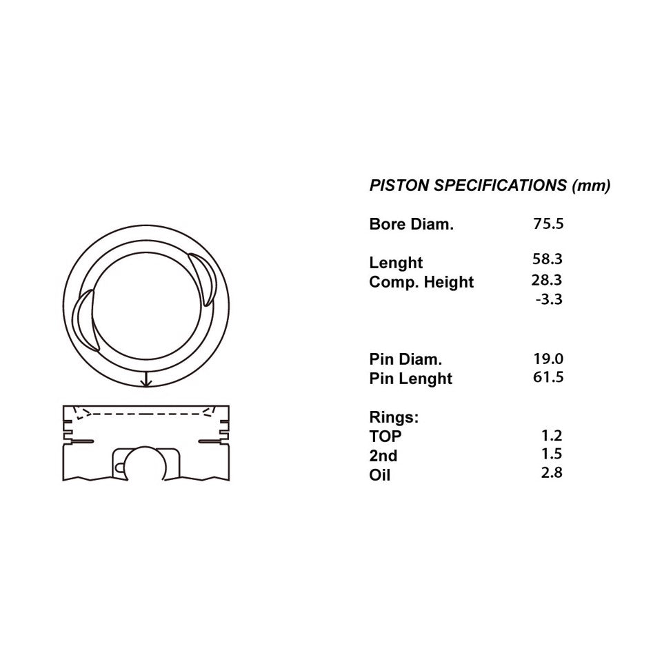 SERIE PISTONI MOTORE COMPLETI 050