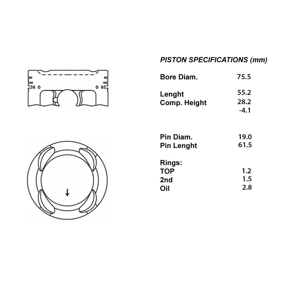 SERIE PISTONI MOTORE COMPLETI 050