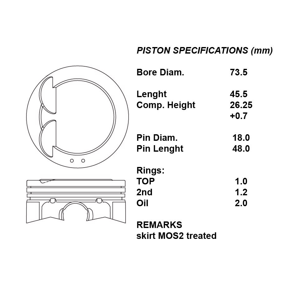 SERIE PISTONI MOTORE COMPLETI 050