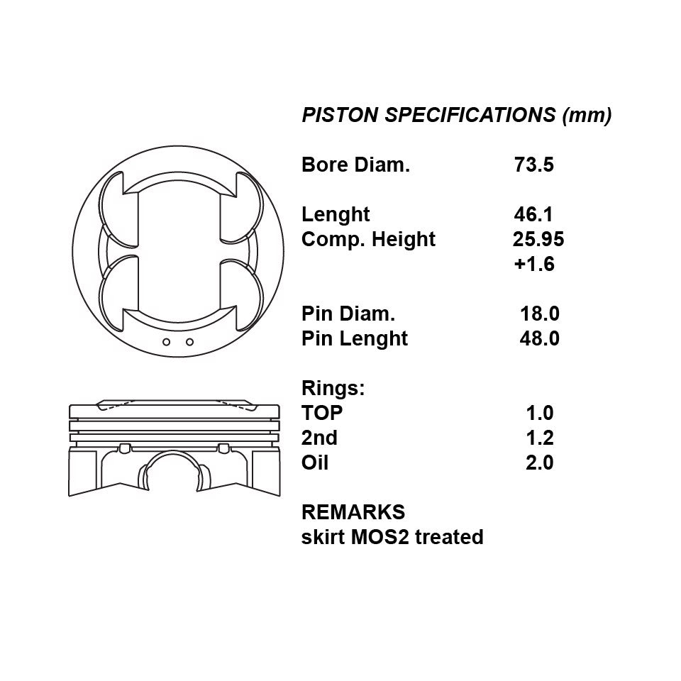 SERIE PISTONI MOTORE COMPLETI 050