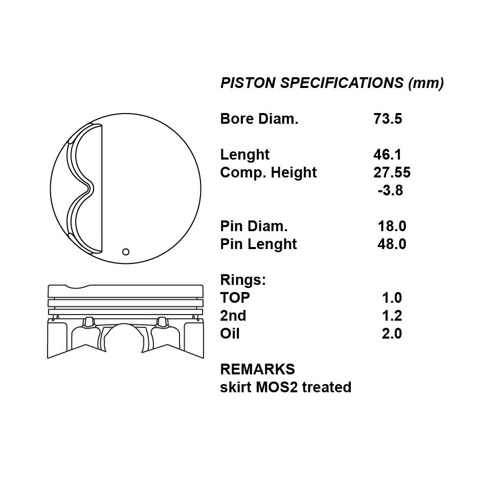 SERIE PISTONI MOTORE COMPLETI 050