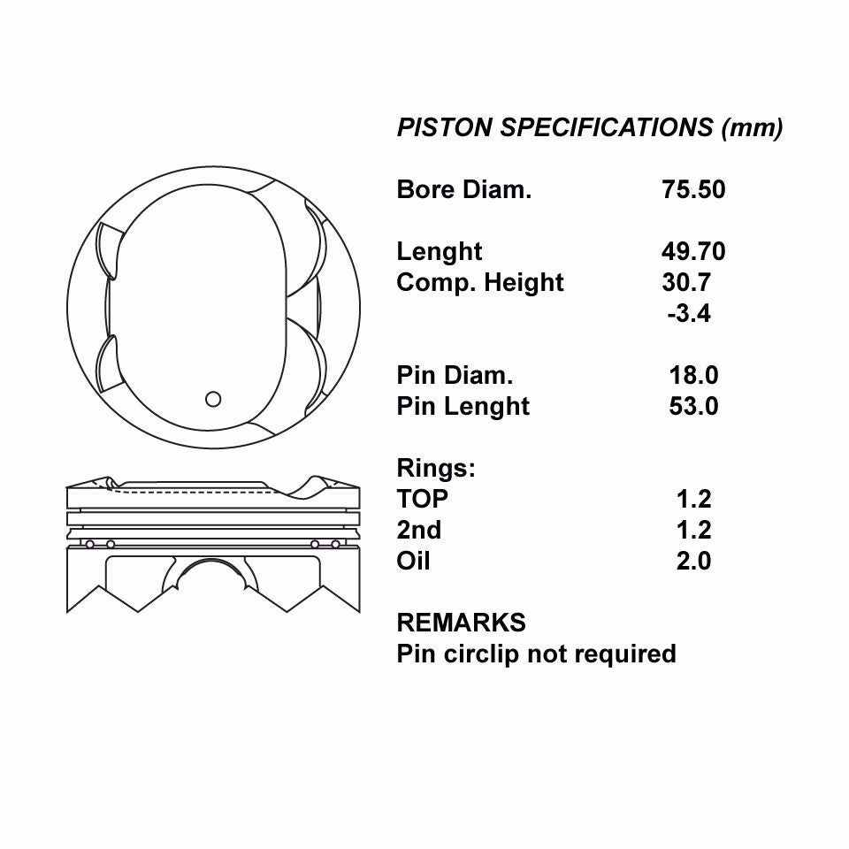 SERIE PISTONI MOTORE COMPLETI 050
