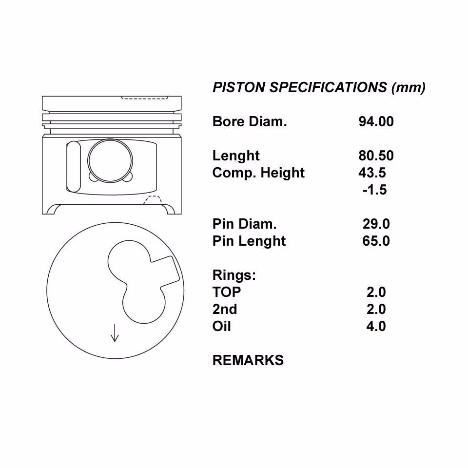 SERIE PISTONI MOTORE COMPLETI STD